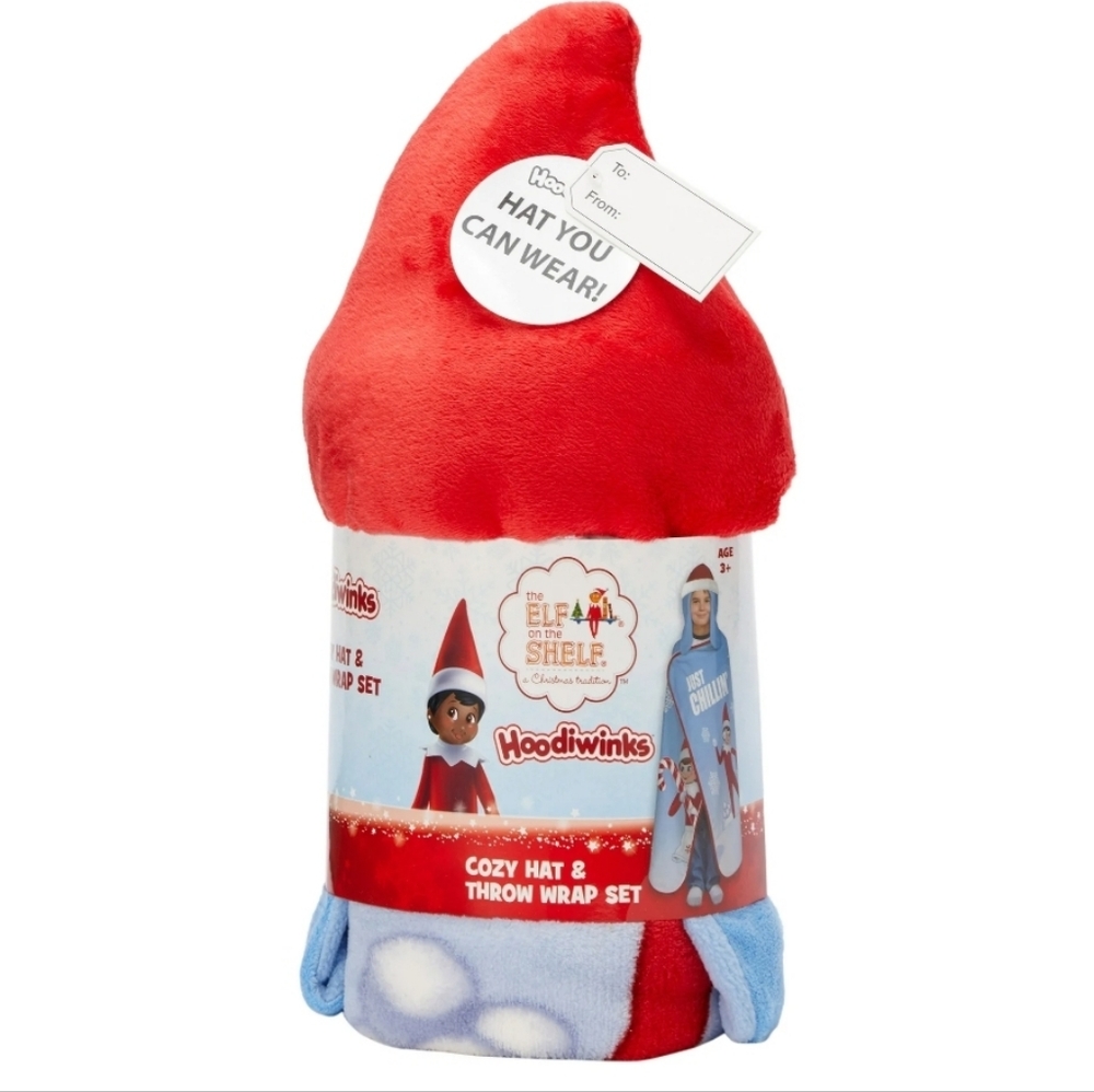 The Elf on the Shelf Cozy Hat & Blanket Throw Wrap Set